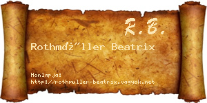 Rothmüller Beatrix névjegykártya